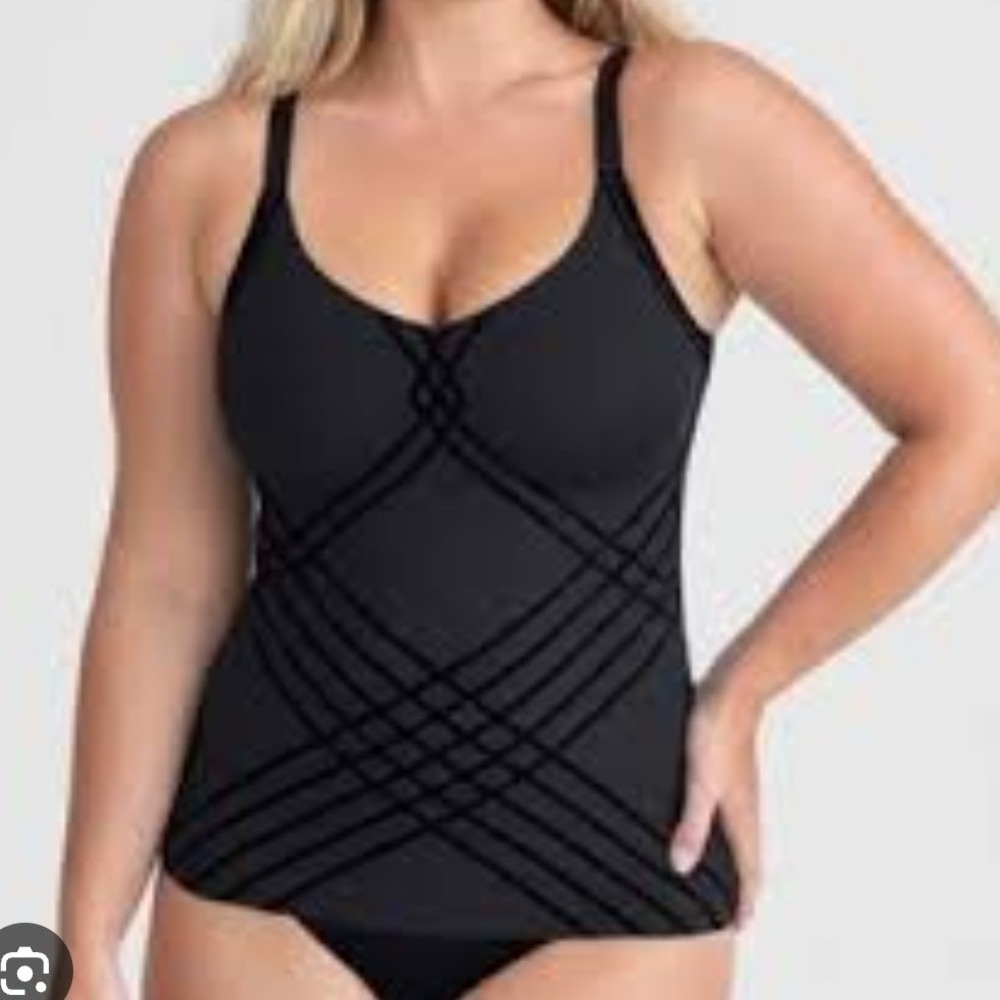 Honeylove Tank Top Shapewear Tummy‎ Control Smoothing Black Sz 3X